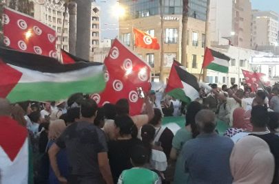 مسيرة الألف متر من الأكفان تجوب سوسة نصرة للقضية الفلسطينية 