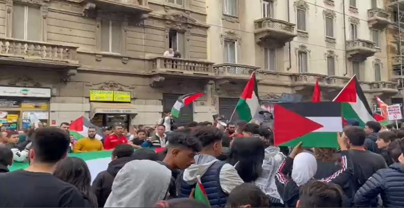 مظاهرة إيطاليا فلسطين